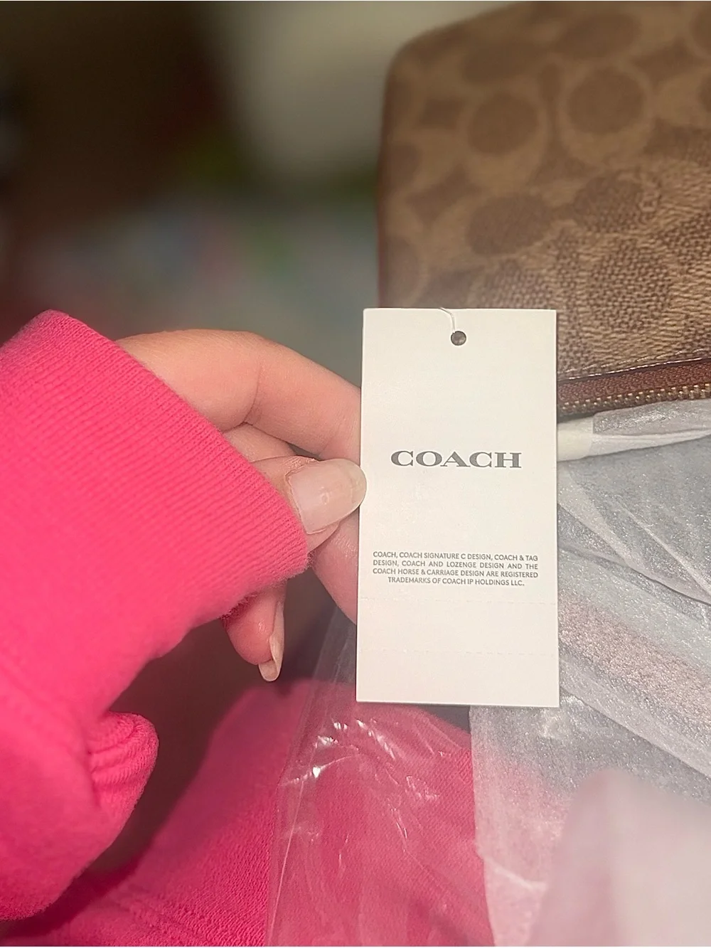 Coach Brown Signature Canvas and Leather Wristlet Pouch NWT - Picture 5 of 6